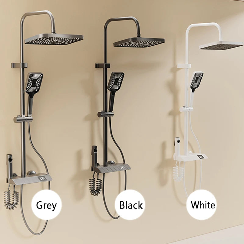 Digital LED Luxury Rain Shower System Full Set