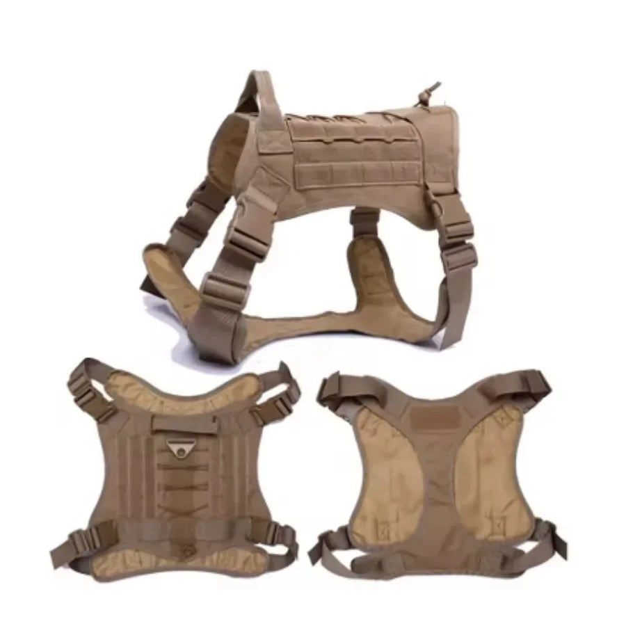 Coleira de Peitoral Tático para Cães Médios e Grandes Coleira para Cães Colete Militar para Cães Arnês Ajustável para Cães de Serviço para Treinamento e Caminhada