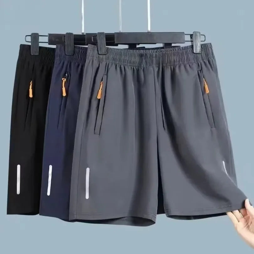Summer Men Shorts Ice Silk Running Gym Sport Shorts Quick Dry...