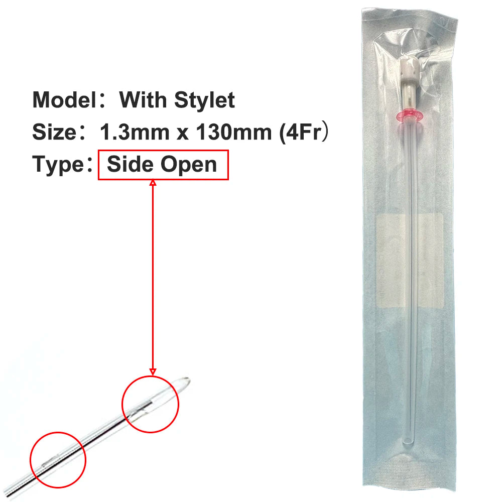 10Pcs/box Cat Catheter with Stylet 3Fr End Hole 4Fr Side Holes Veterinary Urinary Cat Catheters Pet Care Room