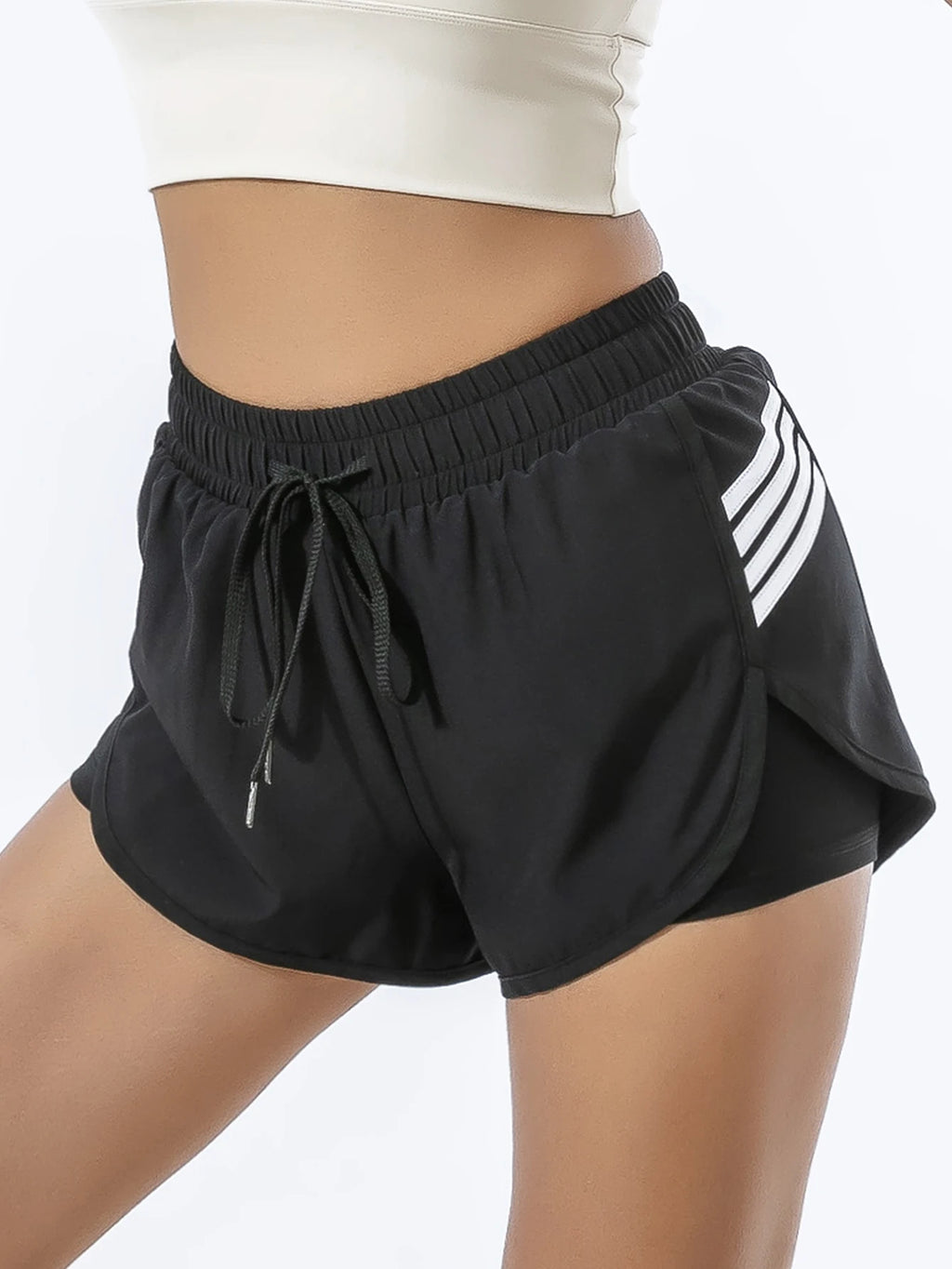 Shorts esportivos femininos de verão para corrida yoga de secagem rápida férias dois anti-caminhada camada dupla respirável confortável