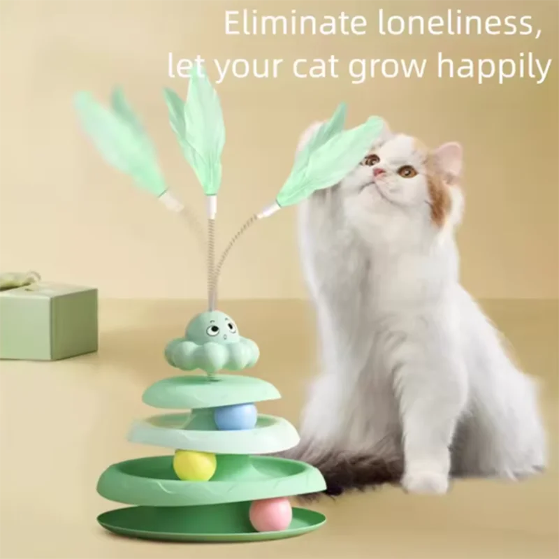 Brinquedos para animais de estimação: bola de três camadas para gatos, plataforma giratória para gatos em formato de polvo, brinquedo para provocar gatos para aliviar o tédio, jogo divertido de quebra-cabeça, suprimentos para animais de estimação