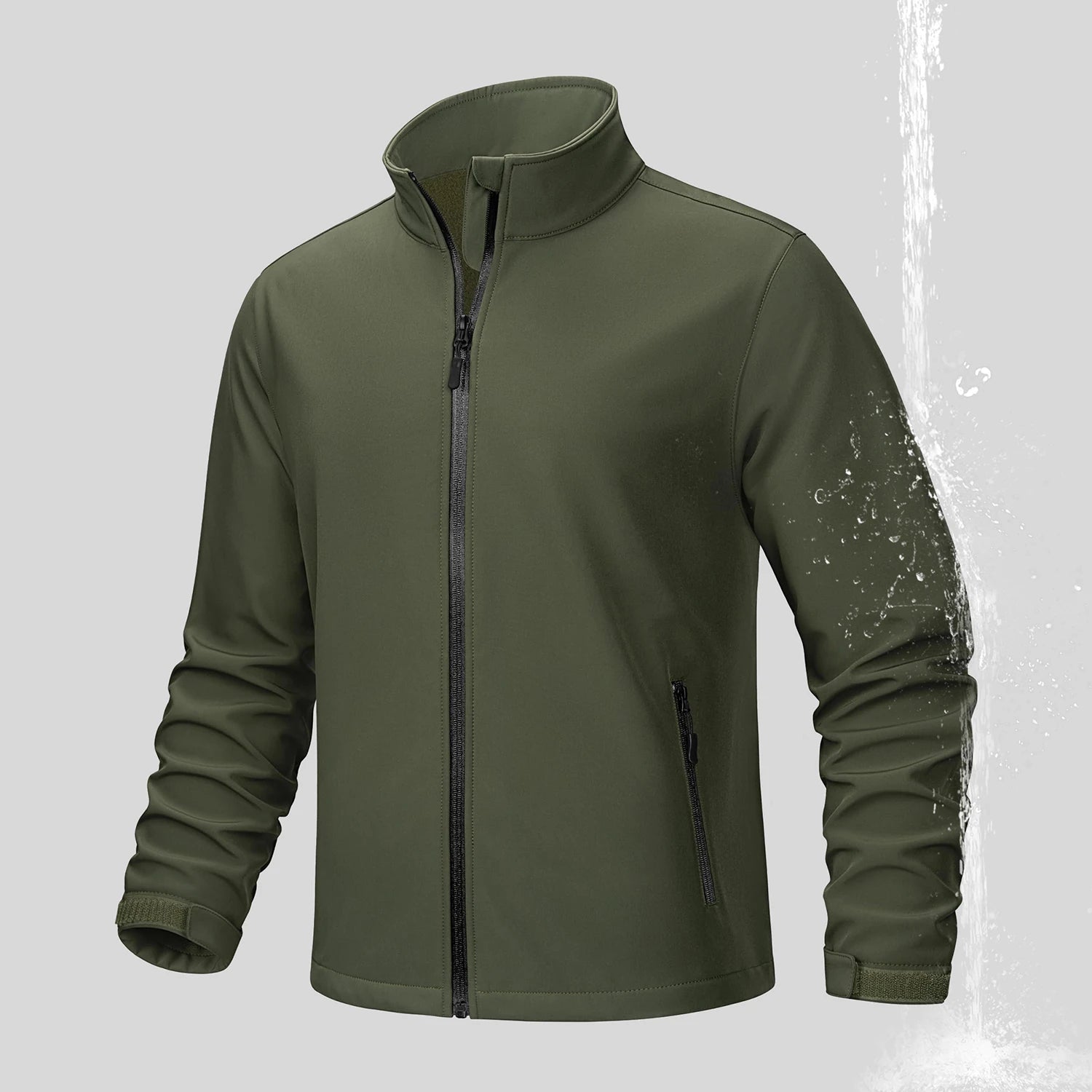 Jaqueta Softshell Masculina Tacvasen Forrada com Lã, Zíper Completo, Jaqueta de Chuva, Jaqueta de Trabalho para o Ar Livre, Corta-vento Masculino para Trekking e Caminhada na Primavera