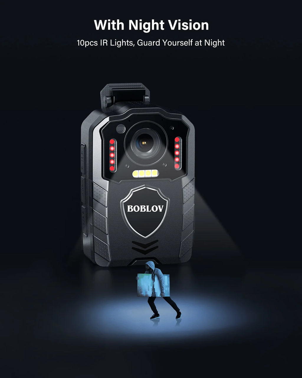 BOBLOV KJ25 1080p - Câmera Corporal - 3000mAh Suporte 13H