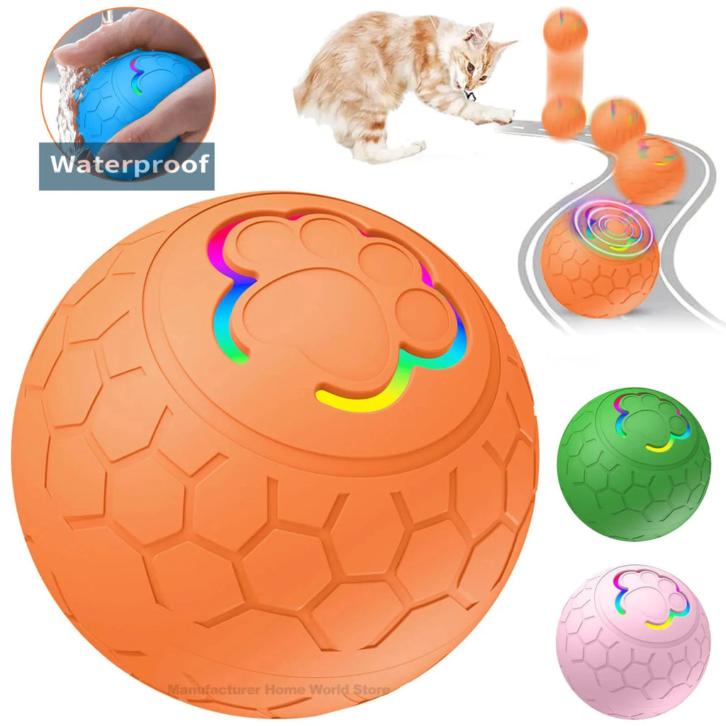 Smart Dog Toy Ball Brinquedo Eletrônico Interativo para Animais de Estimação Bola USB com Salto Automático e Luzes RGB para Cães e Gatos