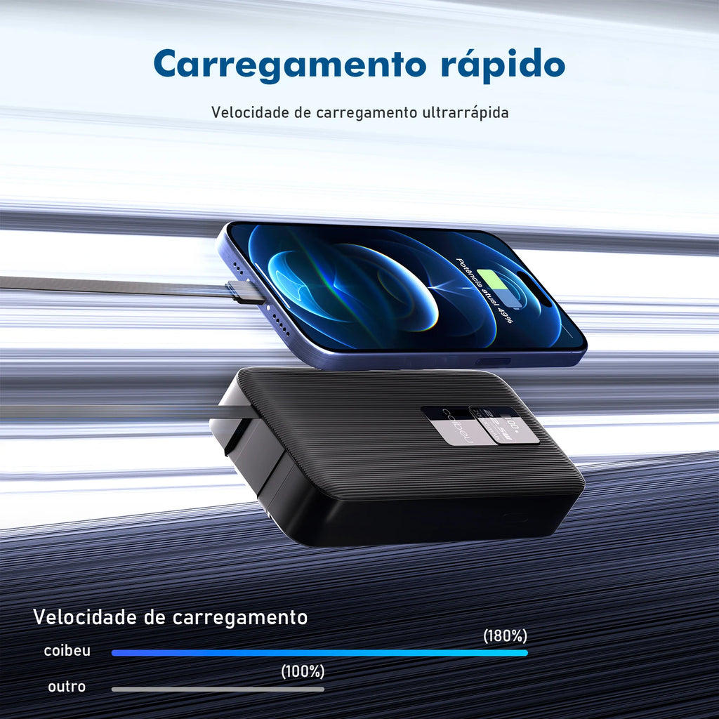 Carregador Portátil 20000mAh Power Bank Portátil USB