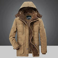 Jaqueta Masculina Parka Sólida Casaco Masculino Tamanho Grande Roupa Parka Externa Jaqueta Masculina de Inverno Mais Veludo Grosso Quente Multi Bolsos