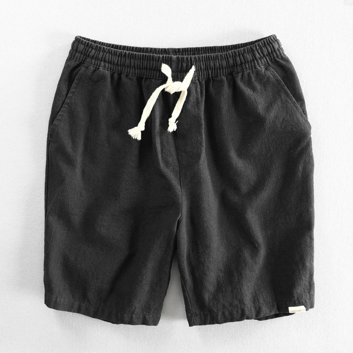 Shorts Masculino Verão Algodão Linho Japão Cor Lisa Praia Férias Casa Masculina Simples Casual Slim Fit Harajuku Macio Fino