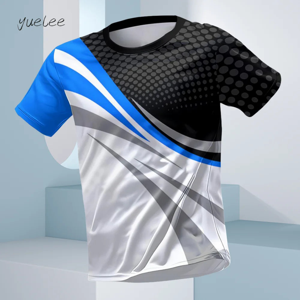 Camiseta Masculina de Verão Respirável para Corrida Fitness Esportiva Masculina Manga Curta Camiseta Casual Gola Redonda Oversized Camisa Top Masculino Diário