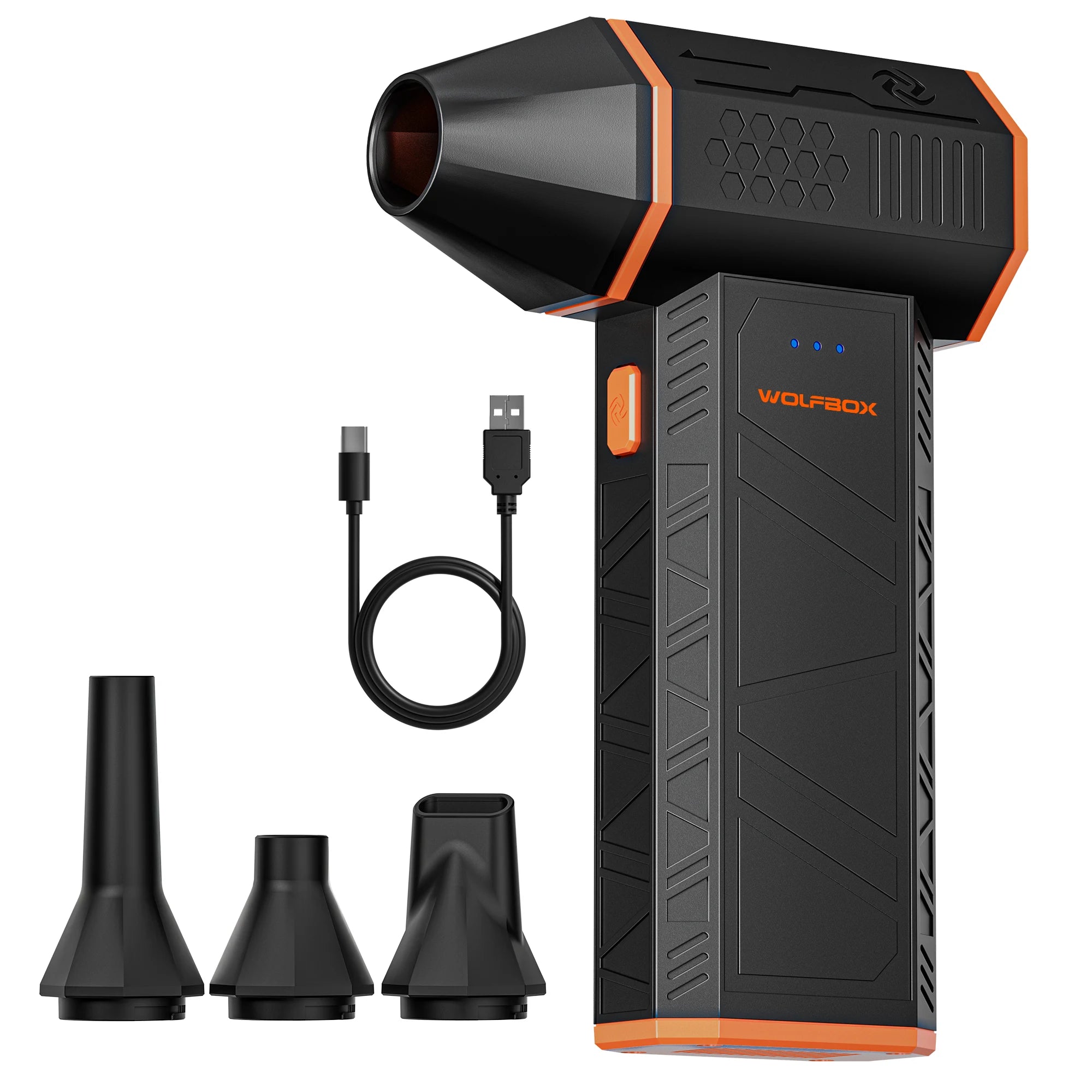 WOLFBOX MF50 Electric Air Duster Air Blower-110000RPM Super Power, Rechargeable 3-Gear Brushless Motor for Car/PC/Home/Outdoor