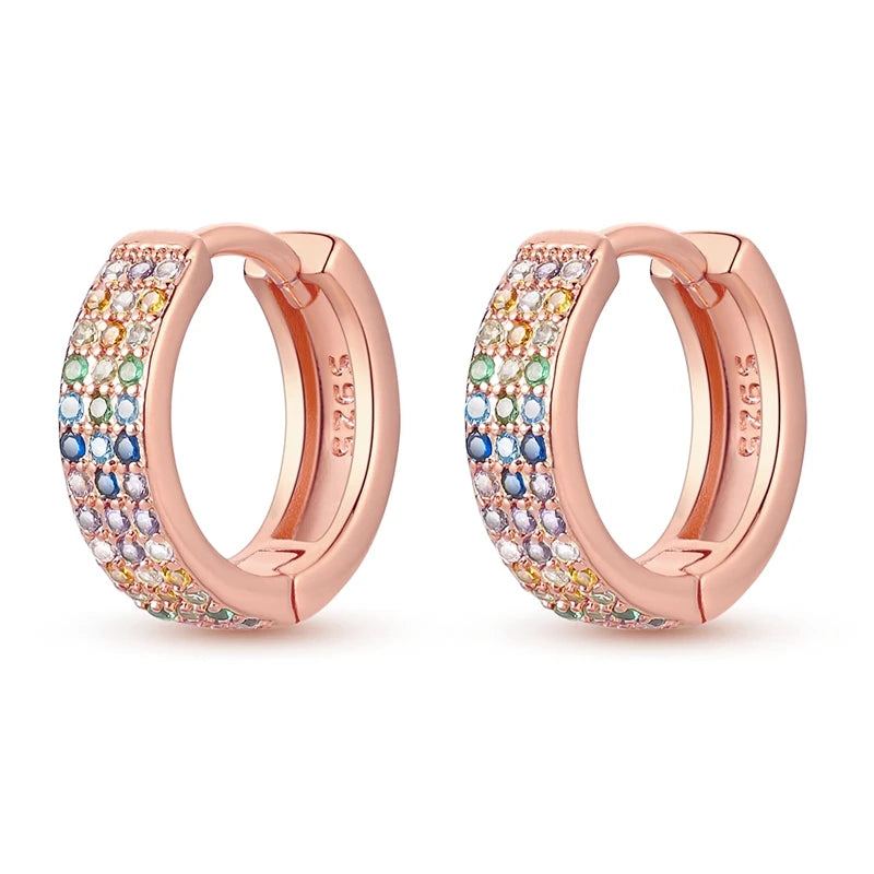 Rose Gold Series 925 Sterling Silver Flamingo Giraffe Star and Moon Flower Earrings Elegant Party Jewelry Gifts
