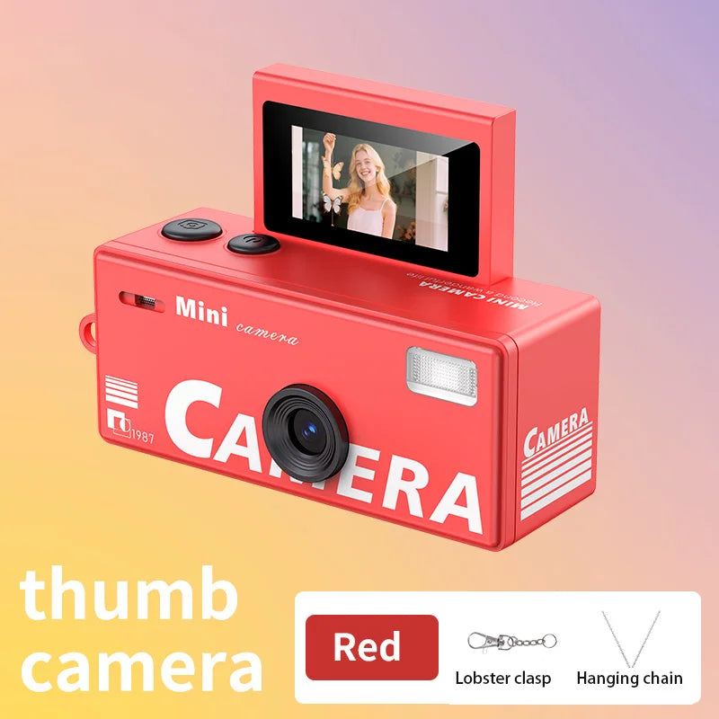 Mini Thumb Camera 0.96inch Flip Screen Keychain Camera Retro 720P Outdoor Sports Camera Very Small Camcorder Video Recorder