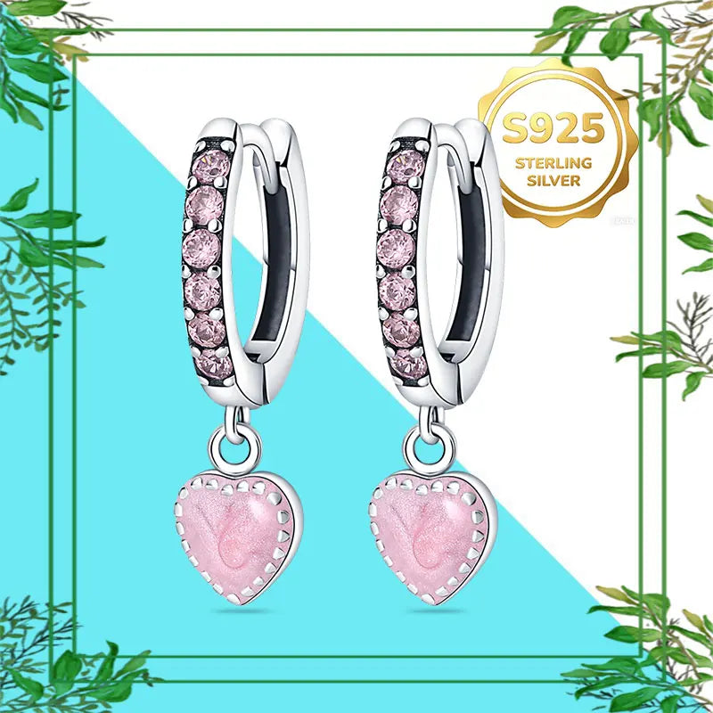 Brincos Femininos Pendentes 100% Genuínos em Prata Esterlina 925 Hipoalergênicos Luxuosos Elegantes Joia Fina Presente de Aniversário para Ela