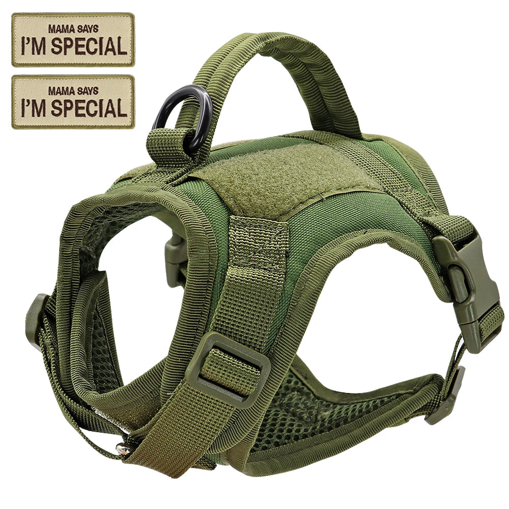 Colete de Arnês para Gatos de Nylon com 2 Adesivos Arnês Tático Militar para Gatos com Alça Cães Pequenos de Estimação Treinamento Caminhada Chihuahua
