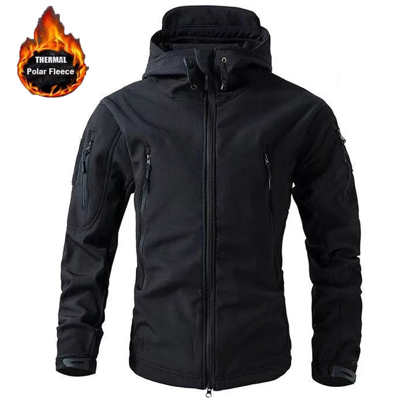 Jaquetas Masculinas de Softshell com Forro Polar para Inverno Outono, Corta-Vento, para Pesca ao Ar Livre, Caminhada, Caça, Térmicas, Acampamento, Casacos Cargo Quentes M-5XL