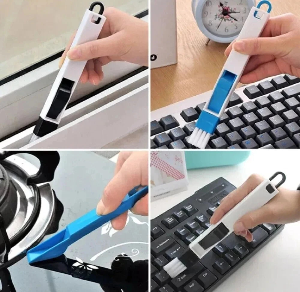 Escova de Limpeza para Fendas de Janela Ferramenta de Limpeza Multifuncional Escova para Ranhuras de Janelas Teclado Cantos Frestas Pá de Pó Limpeza de Trilhos