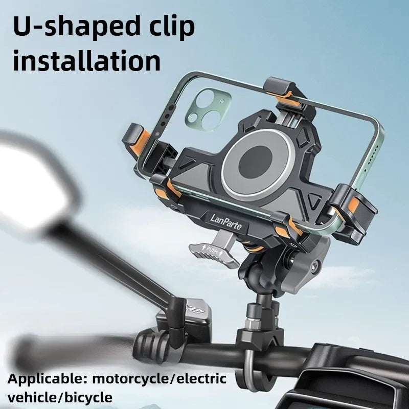 Suporte de Celular para Motos à Prova de Choque de Metal WonderNest
