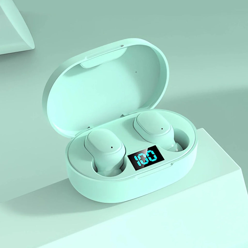 Fones de ouvido Bluetooth sem fio E6S com tela LED, fones de ouvido estéreo com graves profundos e microfone, fones de ouvido sem fio