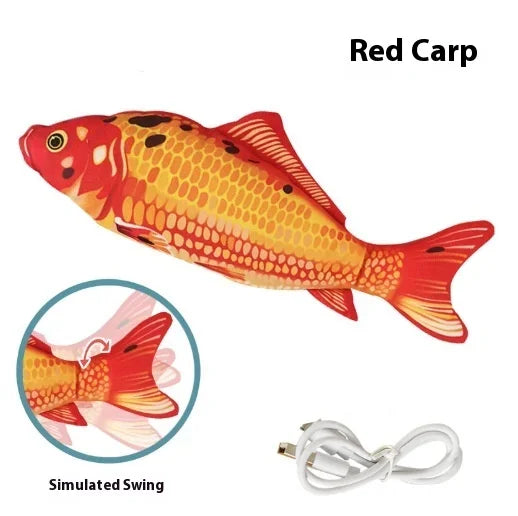 USB Rechargeable Electric Moving Fish Interactive Cat Toy Simulation Jumping Kitten Plaything Fun Pet for Cats