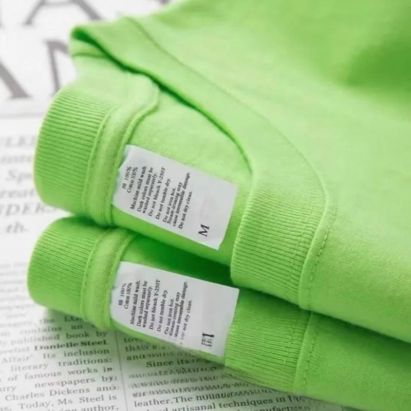 600g Heavyweight Pure Cotton Ort Sve T-irt Ex Summer Loose Casual Versatile  Color Base Irt Top