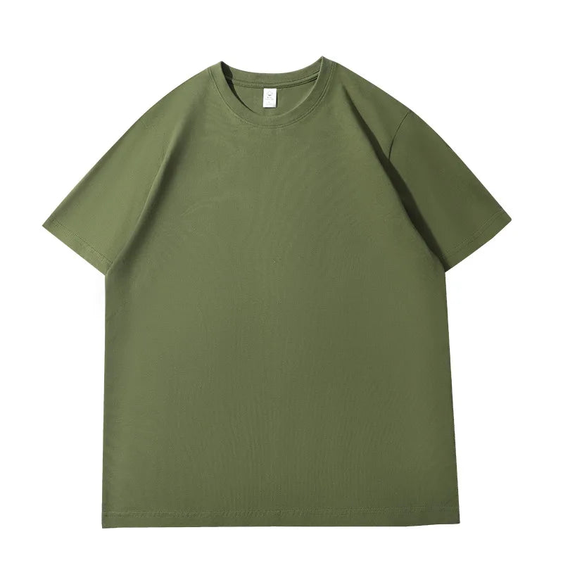 Camiseta de Verão Feminina Algodão 2026 Cor Sólida Solta Camiseta Casual Coreana Tops Malha Camisola Manga Curta Gola O Feminina Top Tees 1 - Preto XXXL