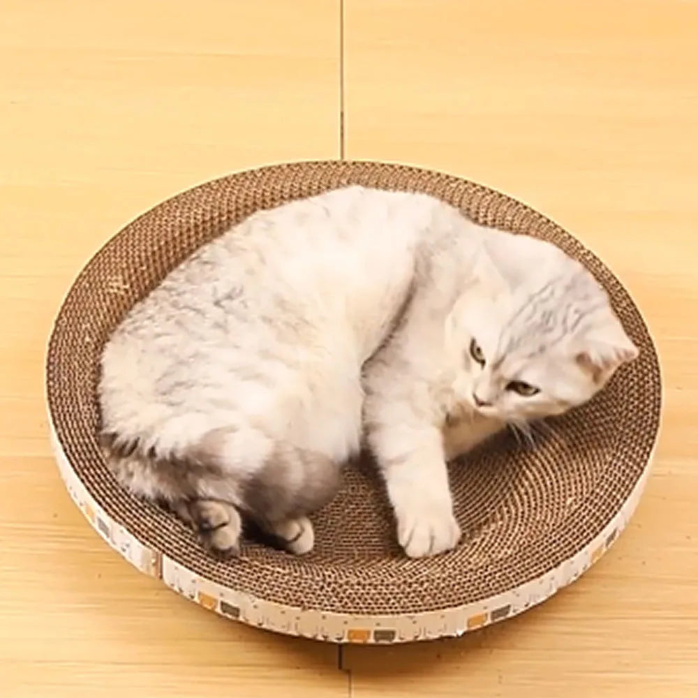 Brinquedos para Gatos Tamanho G Cama para Animais de Estimação Placa de Arranhar Tigela de Papelão Ondulado Almofada para Gatos Brinquedo Arranhador Oval Moedor de Garras Acessórios para Gatos