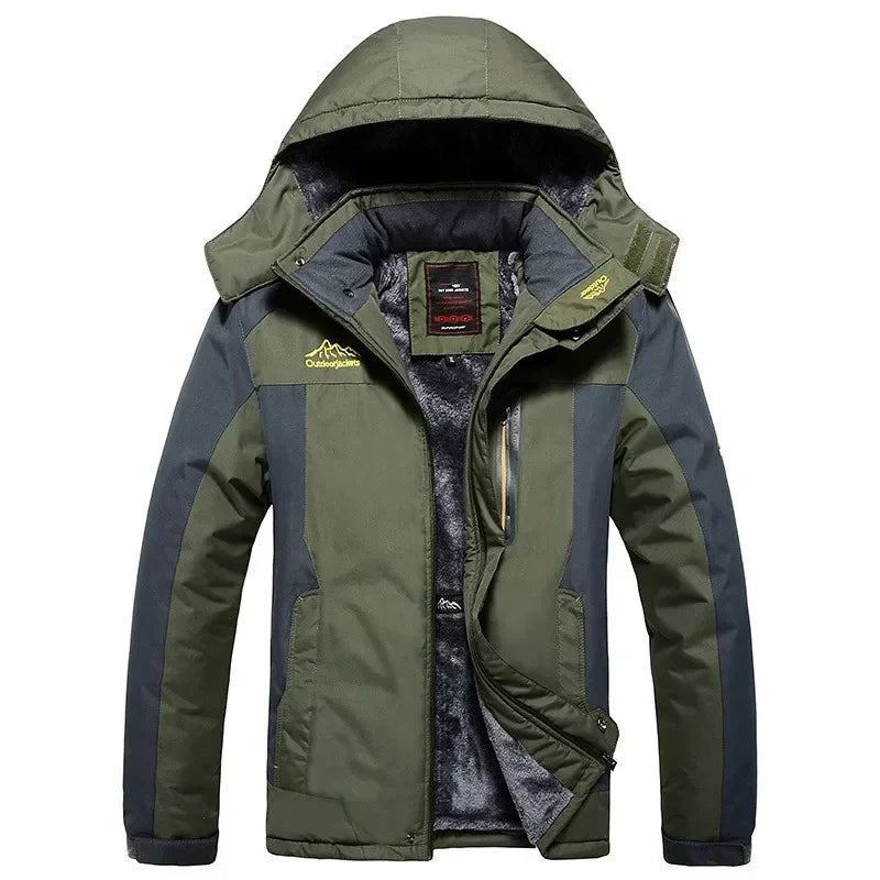 Men's Thick Warm Waterproof Hooded Parka Coat Windbreaker Military Fleece Jacket Plus Size 9XL