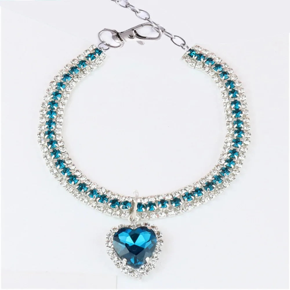 Kitten Diamante Collar Necklace for Cat Rhinestone Cute Bling Puppy Doggy Crystal Pendant Diamond Collar Pet Accessories Collar