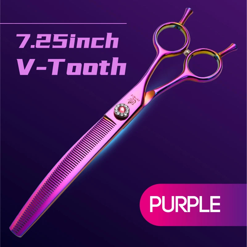 Fenice Professional JP440c 7 polegadas Tesoura para Cães de Estimação de Alta Qualidade Curva Tesoura para Desbaste Tesoura para Tosa Dentada