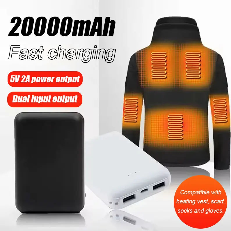 Power Bank 20000mAh Carregador Portátil USB com Carga Rápida