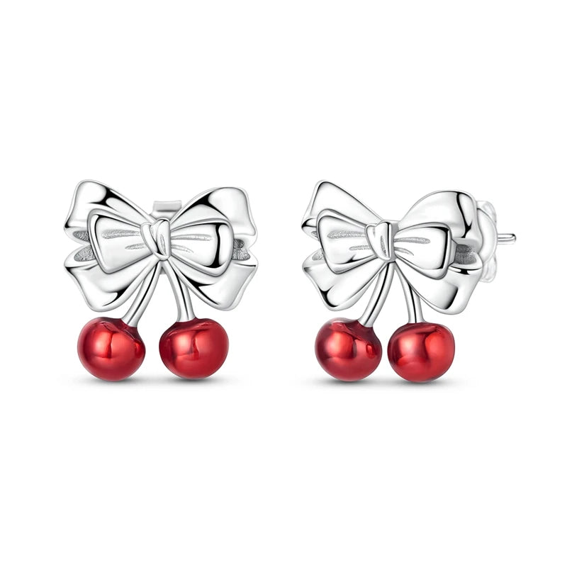 Lucky Clover Earrings 925 Silver Original Zircon Butterfly Dragonfly Chameleons Bee Flower Earrings For Women Jewelry Gift