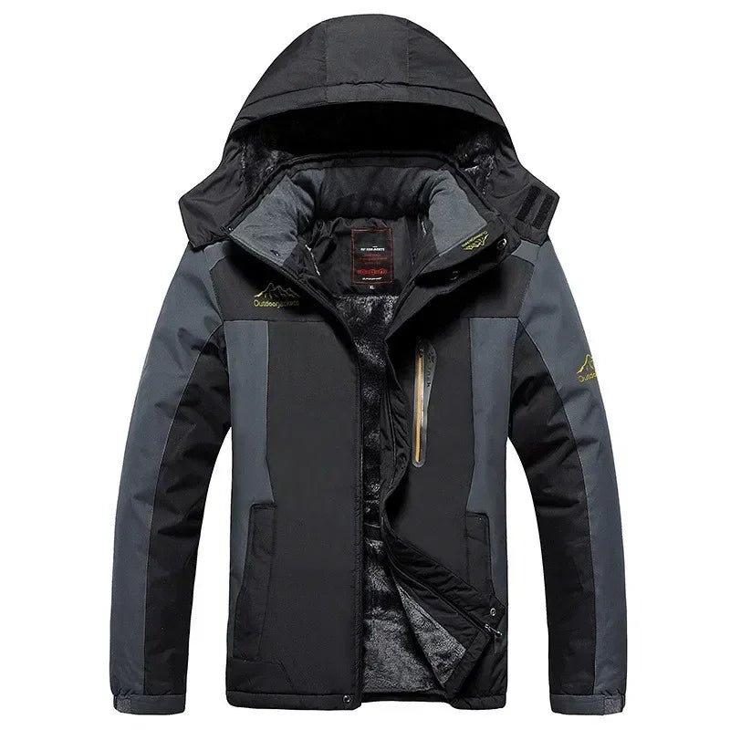 Men's Thick Warm Waterproof Hooded Parka Coat Windbreaker Military Fleece Jacket Plus Size 9XL