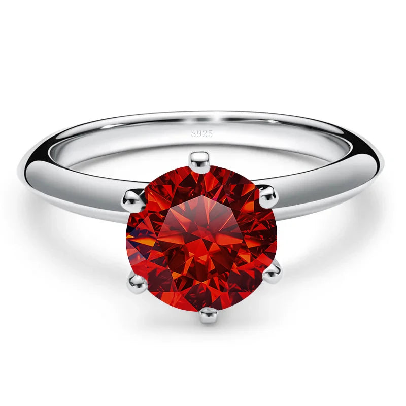JoyceJelly 1/2/3/5ct Anéis de Moissanite Coloridos Femininos Com GRA Prata Esterlina 925 Joias de Luxo Atacado Preço Baixo