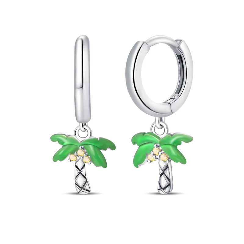Brinco de Prata 925 Série Verde Trevo da Sorte, Incrustado em Pedra, Adequado para Presentes de Casamento Feminino, Noivado, Festa de Aniversário