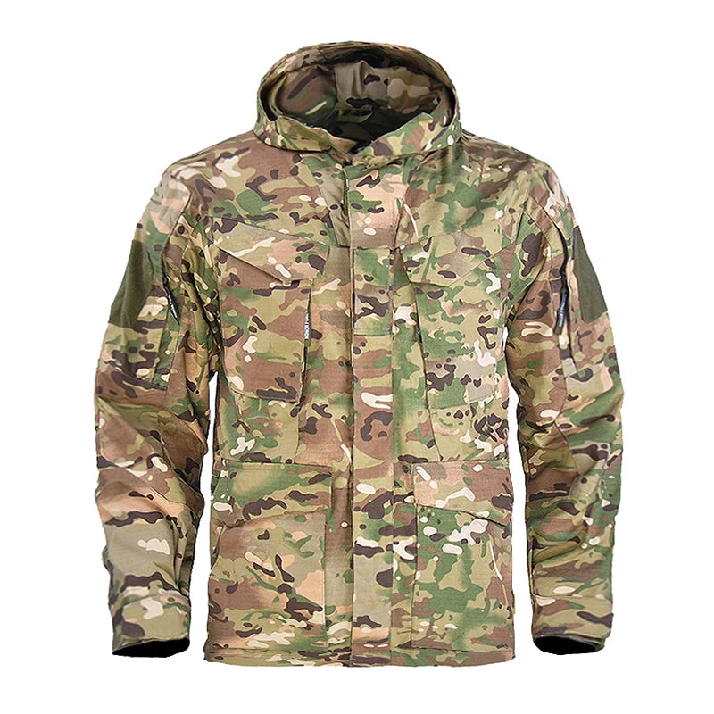 HAN Wild M65 Quebra-Vento Tático Jaquetas de Caminhada Combate Masculino Impermeável com Capuz Casaco de Piloto de Voo Corta-Vento Uniforme de Escalada