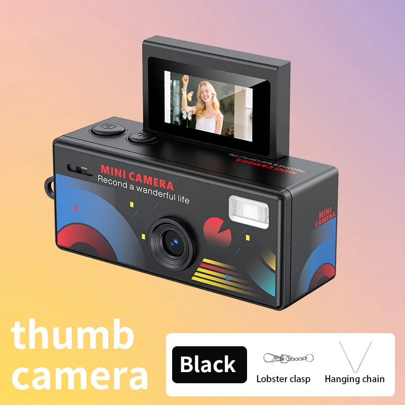 Mini Thumb Camera 0.96inch Flip Screen Keychain Camera Retro 720P Outdoor Sports Camera Very Small Camcorder Video Recorder