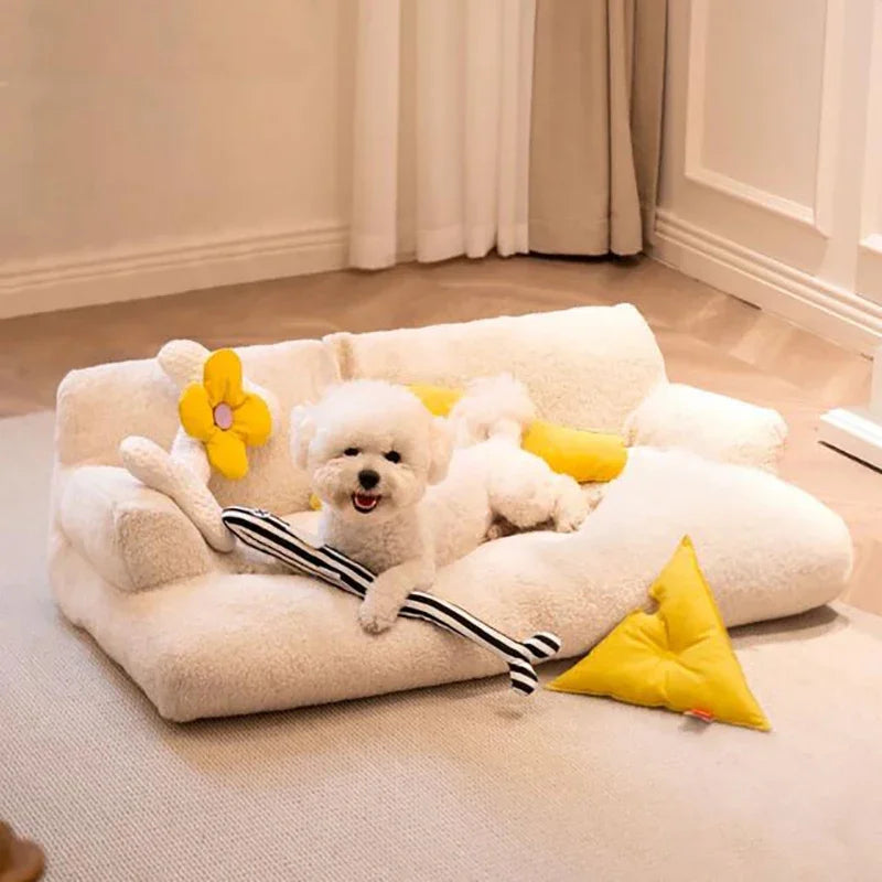 Orthopedic Winter Plush Pet Sofa Comfortable Cushion Cat Bed Disassembled Dog Bed for Small to Medium Sized Cats And Dogs