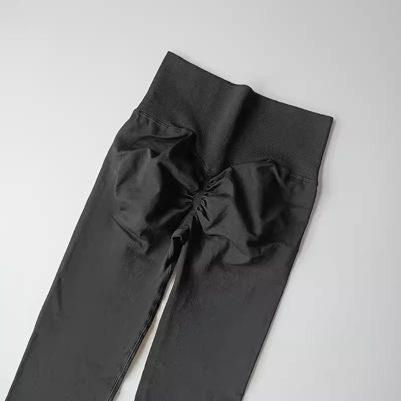 Legging Yoga Feminina Cintura Alta Sem Costura Push Up Legging Esportiva Fitness Corrida Levanta Bumbum Altamente Elástica Legging de Academia