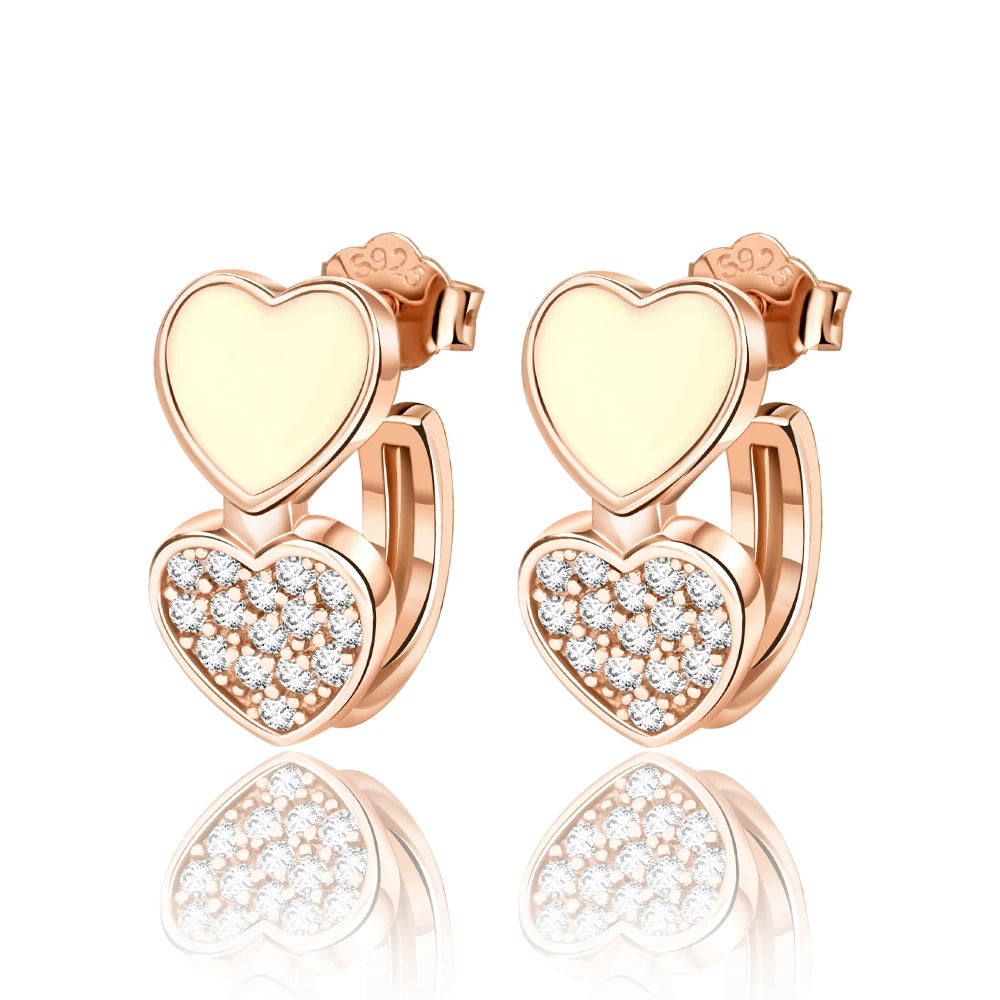 Rose Gold Series 925 Sterling Silver Flamingo Giraffe Star and Moon Flower Earrings Elegant Party Jewelry Gifts