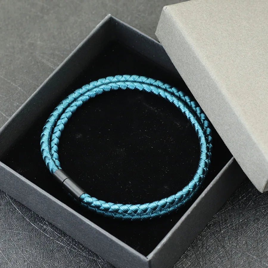 Pulseira Masculina Minimalista Corda Quilha Grau 4mm Múltiplas Cores e Tamanhos Disponíveis Pulseira Artesanal Trançada Étnica