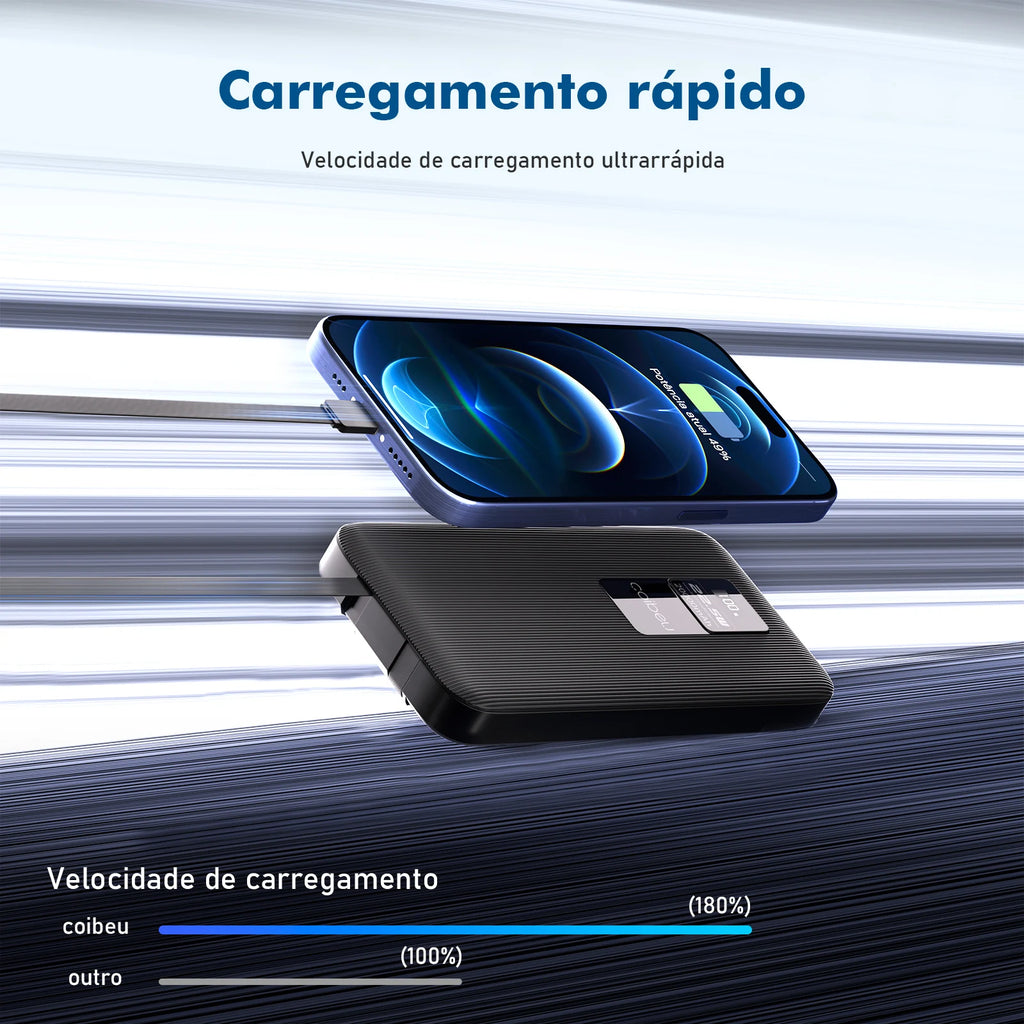 Power Bank Bateria Portátil 10000mAh 23W