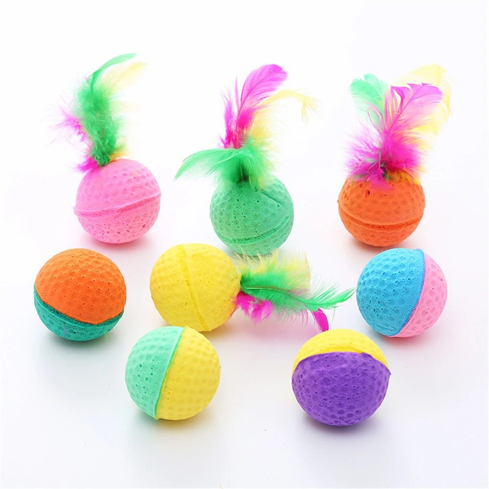 50pcs Indoor Kitten Toys Interactive Cat Latex Ball Toys for Exercise Chase
