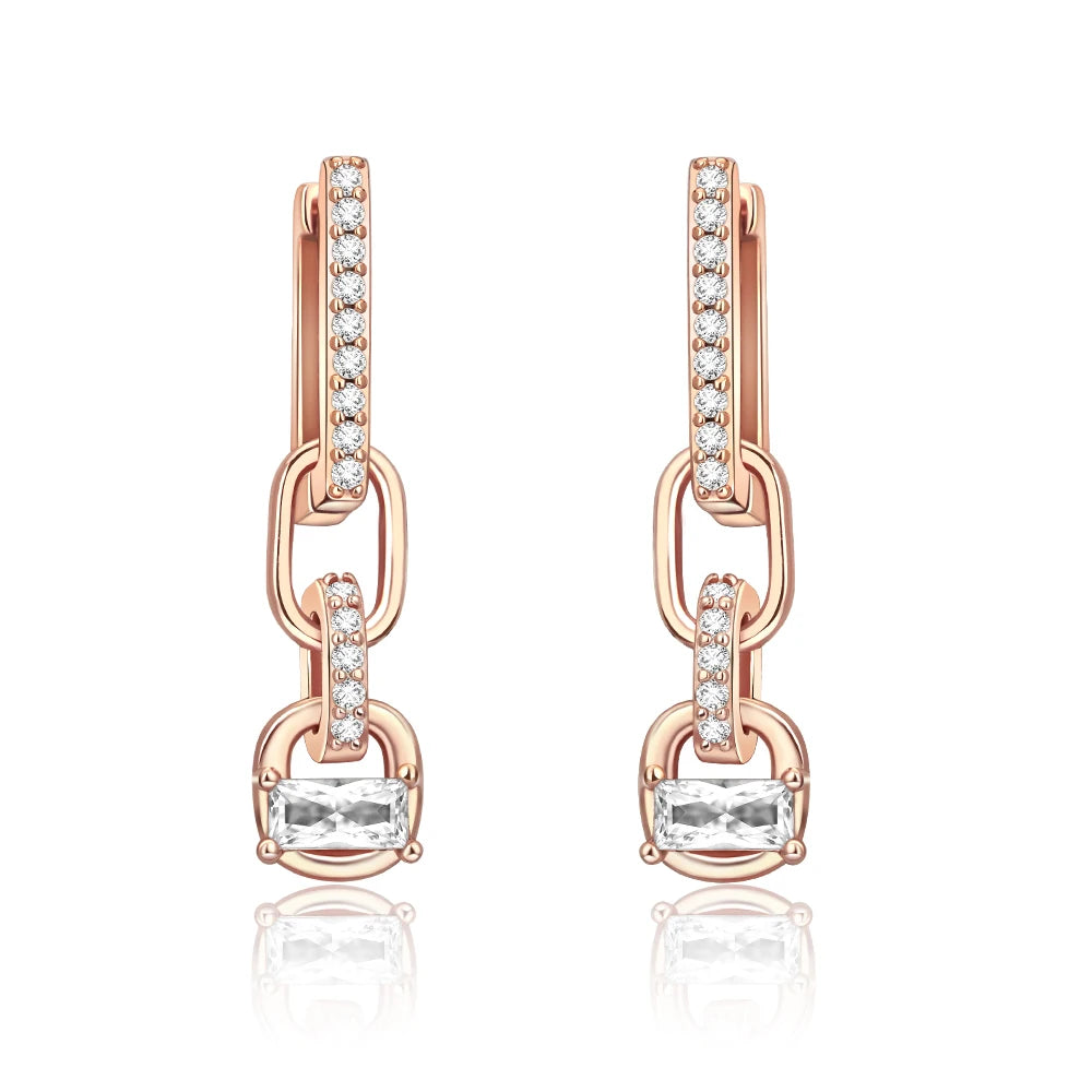 Rose Gold Series 925 Sterling Silver Flamingo Giraffe Star and Moon Flower Earrings Elegant Party Jewelry Gifts