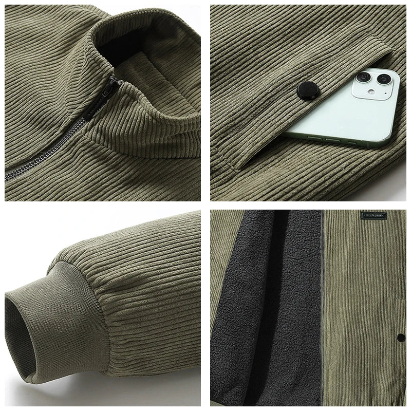 Jaqueta Masculina de Inverno 2025 Quente Grossa de Marca com Fleece Moda Corta-Vento para Ar Livre Casaco Masculino Outono Jaqueta Clássica Casual Masculina