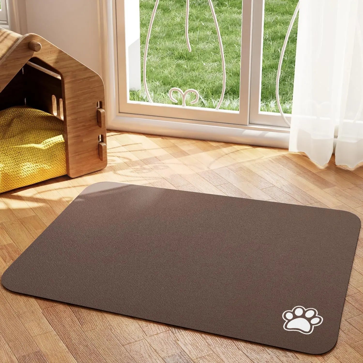 Tapete de Alimentação para Pets Absorvente para Cães e Gatos para Comida e Água Fácil de Limpar Jogo Americano para Pets Tapete para Cães de Secagem Rápida para Bebedores Bagunceiros