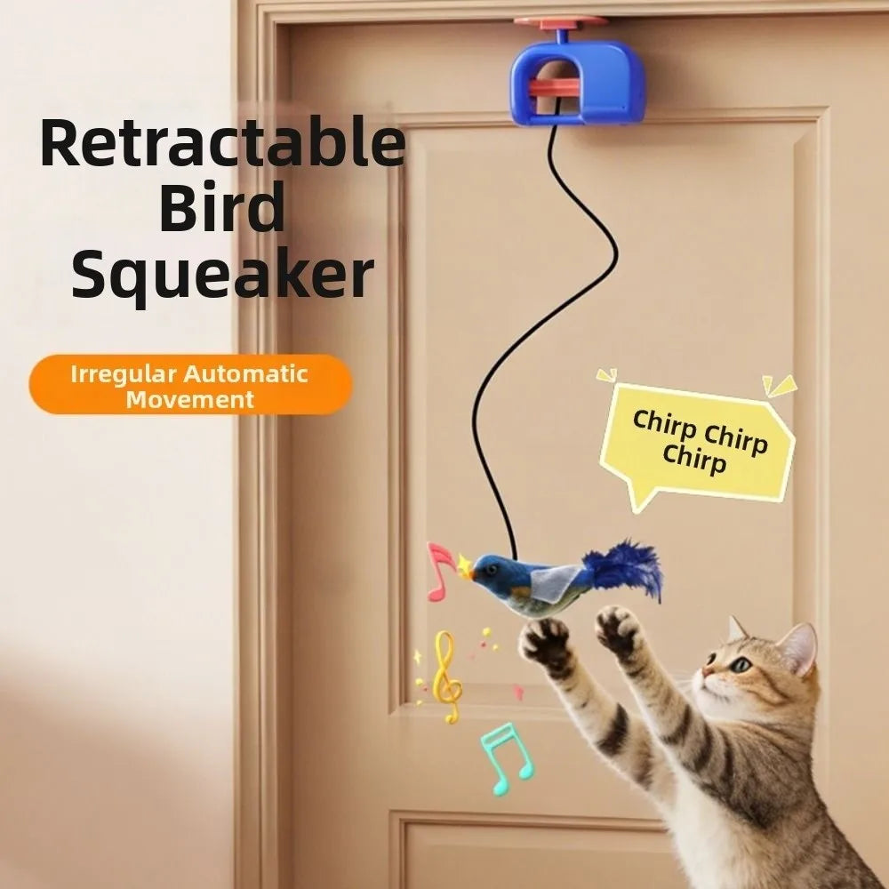 Creative Electric Door Hanging Vocal Funny Self Moving Cat Automatic Lifting Elastic Rope Interactive Cat Yoyo Ball