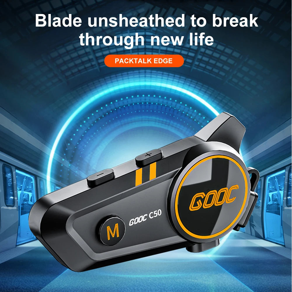 Fone de Ouvido Bluetooth 5.3 para Capacete Kit Telefone Chamada Mãos Livres sem Fio Moto Impermeável Fone de Ouvido Música MP3 Player Alto-Falante para Moto