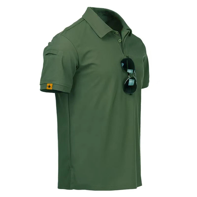 Camisetas Militares Táticas Masculinas de Verão Secagem Rápida Respiráveis Elásticas para Caminhada Camping Escalada Esportes Academia