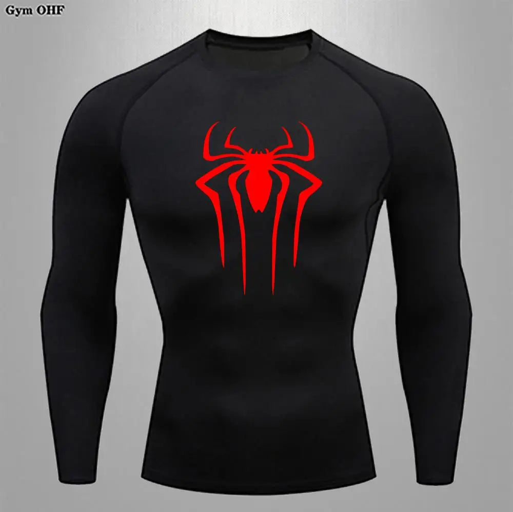 Camiseta Compressão Masculina Spider — Performance e Visual Único