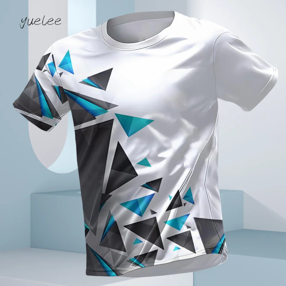 Camiseta Masculina de Verão Respirável para Corrida Fitness Esportiva Masculina Manga Curta Camiseta Casual Gola Redonda Oversized Camisa Top Masculino Diário